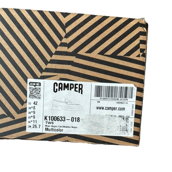 CAMPER TWINS Multicolored Leather Penny Loafer BROWN BLACK BLUE Size 42 US 9 - Picture 13 of 13